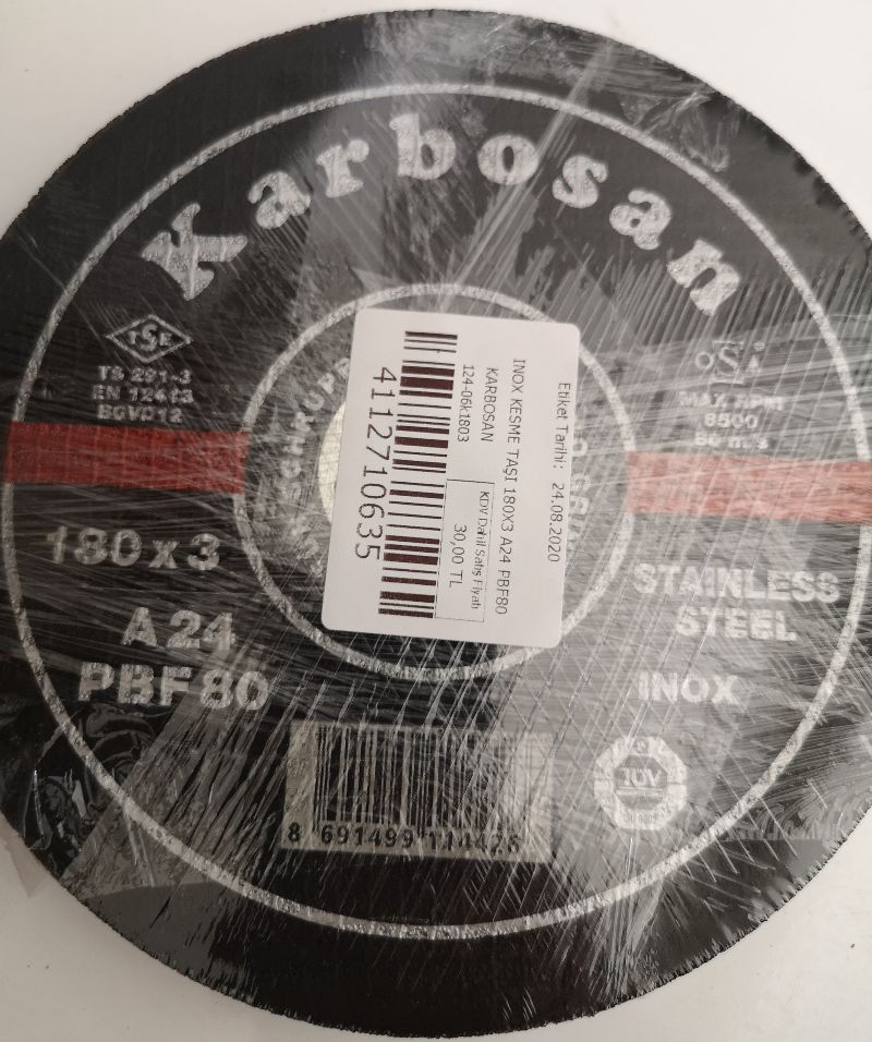 KARBOSAN INOX KESME TAŞI 180X3 A24 PBF80 5Lİ PAKET